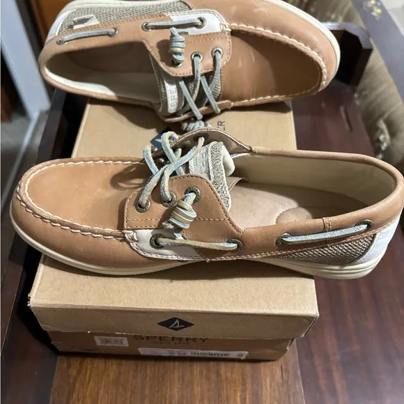 Sperry Songfish Linen Oat Boat Shoes - Picture 3 of 4